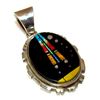 Image 1 : Navajo Inlay Galaxy Pendant A Tsosie TSF Sterling