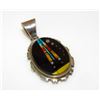Image 3 : Navajo Inlay Galaxy Pendant A Tsosie TSF Sterling