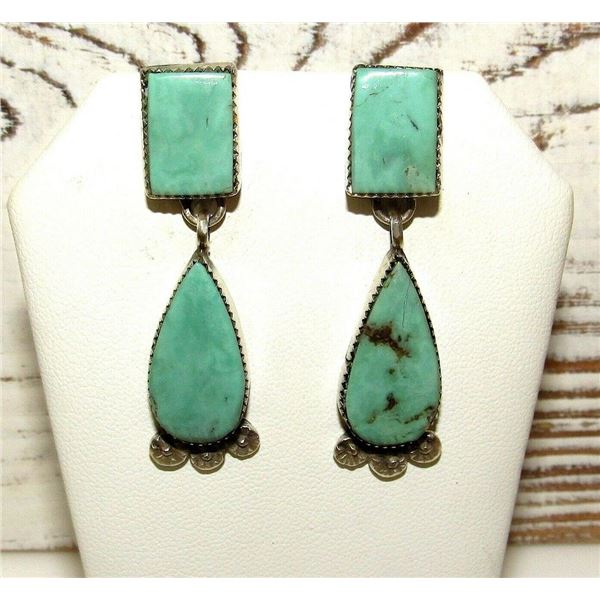 Navajo Royston Turquoise Sterling Silver Dangle