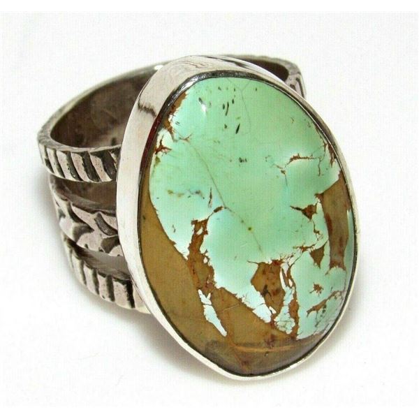 Native American Royston Turquoise Ring Sz 8 Sterling