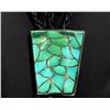 Image 4 : VTG Zuni Bolo Tie Turquoise Fish Scale Inlay Design