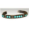 Image 1 : Vintage Zuni Cuff Bracelet Turquoise Sterling Silver