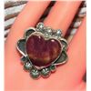 Image 5 : Navajo Purple Spiny Oyster Heart Ring Adjustable