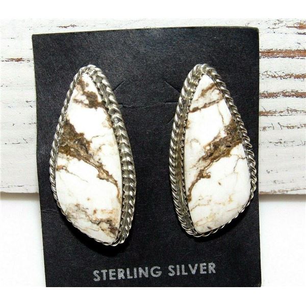 Navajo Wild Horse Post Earrings Sterling Silver Native