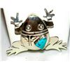Image 1 : Navajo Frog Pendant Sterling Turquoise Bennie Ration