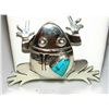 Image 2 : Navajo Frog Pendant Sterling Turquoise Bennie Ration