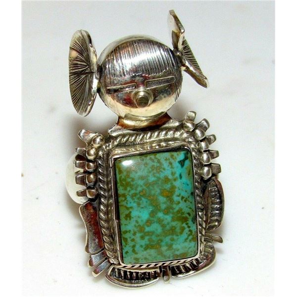 Navajo Kachina Ring Turquoise Sterling Bennie Ration