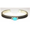 Image 1 : Navajo Sterling Turquoise Stacker Bracelet D. Yazzie