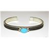 Image 5 : Navajo Sterling Turquoise Stacker Bracelet D. Yazzie