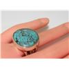 Image 6 : Huge Navajo Stormy Mountain Turquoise Ring Sz 10