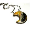 Image 4 : Navajo Crescent Bar Necklace Bumblebee Jasper Sterling