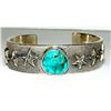 Image 1 : Navajo Gem Grade Royston Tufa Cast Sterling Stars Cuff