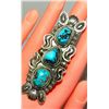 Image 1 : Navajo Kingman Turquoise Statement Ring Size 7.5