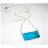 Image 3 : Navajo Sterling Silver Kingman Turquoise Bar Necklace