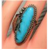Image 3 : Old Pawn Navajo Kingman Turquoise Ring Size 5.5 Squash