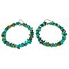 Image 1 : Navajo Turquoise Hoop Earrings Sterling Silver Native