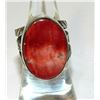 Image 2 : Native American Red Spiny Ring Sz 8 San Felipe Sterling