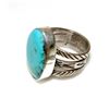 Image 2 : Native American Kingman Turquoise Ring Size 10 Sterling