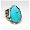 Image 4 : Native American Kingman Turquoise Ring Size 10 Sterling