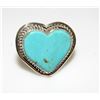 Image 5 : Navajo Dry Creek Turquoise Heart Ring Sz 8 Sterling