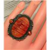 Image 3 : Navajo Red Spiny Cluster Ring Size 8 Sterling Silver D.