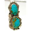 Image 1 : Navajo Royston Turquoise Statement Ring Sz 8 Sterling