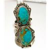 Image 2 : Navajo Royston Turquoise Statement Ring Sz 8 Sterling