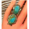 Image 4 : Navajo Royston Turquoise Statement Ring Sz 8 Sterling
