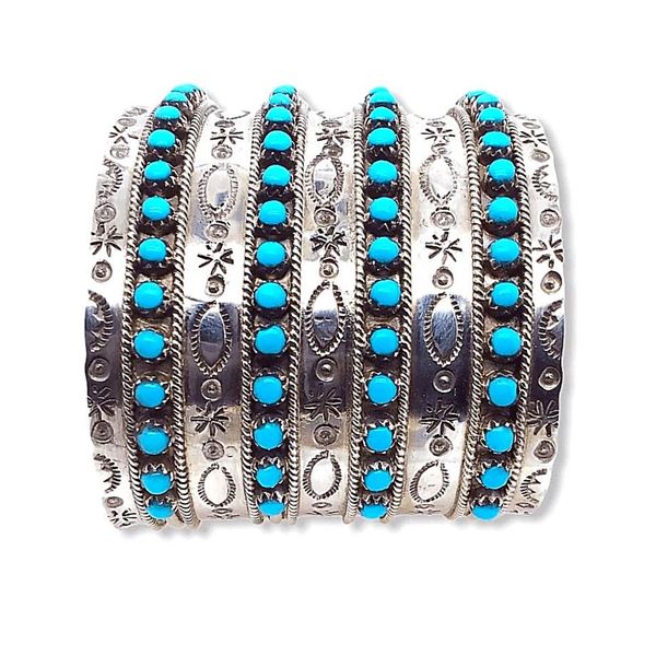Zuni Sterling Sleeping Beauty Mine Snake Eye Turquoise