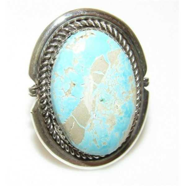 Navajo Dry Creek Turquoise Ring Sz 7 Sterling Silver