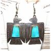 Image 1 : NAVAJO Hand Stamped Sterling Silver TURQUOISE