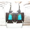 Image 3 : NAVAJO Hand Stamped Sterling Silver TURQUOISE