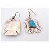 Image 6 : NAVAJO Hand Stamped Sterling Silver TURQUOISE