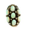 Image 4 : Navajo Opal Cluster Ring Size 7 Sterling Silver Signed