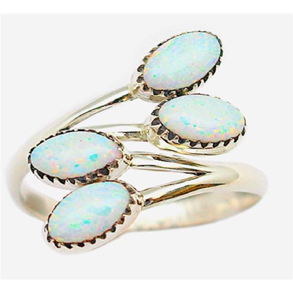 Navajo Opal Ring Size 8 Adjustable Sterling Silver