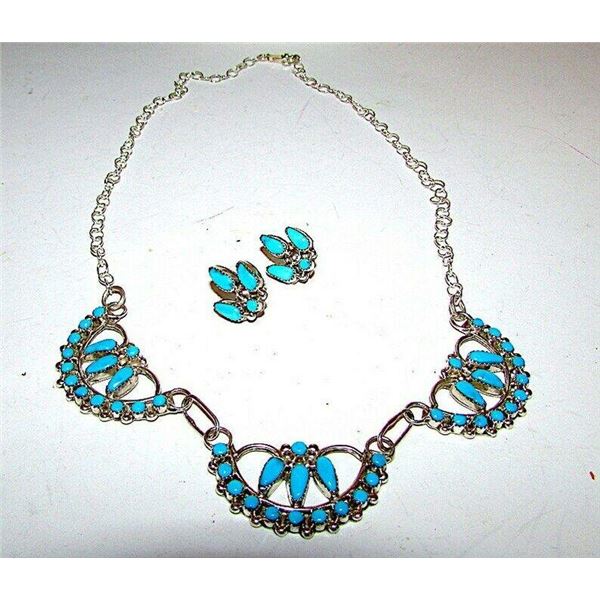 Zuni Sterling Silver Sleeping Beauty Mine Turquoise
