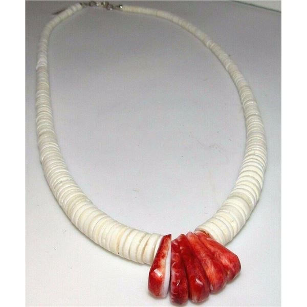 Santo Domingo Heishi Necklace Lupe Lovato White Shell