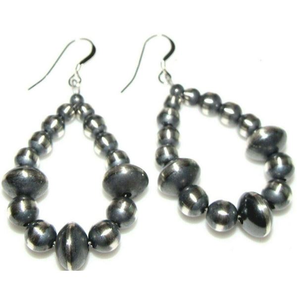 Navajo Pearls Earrings Sterling Silver Native American