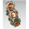 Image 4 : Massive Navajo Orange Spiny Statement Ring Size 8