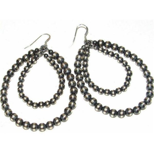 Navajo Pearls Earrings Sterling Silver Native American