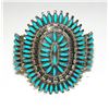 Image 2 : Navajo Sand Cast Silver Golden Hills Turquoise Cuff