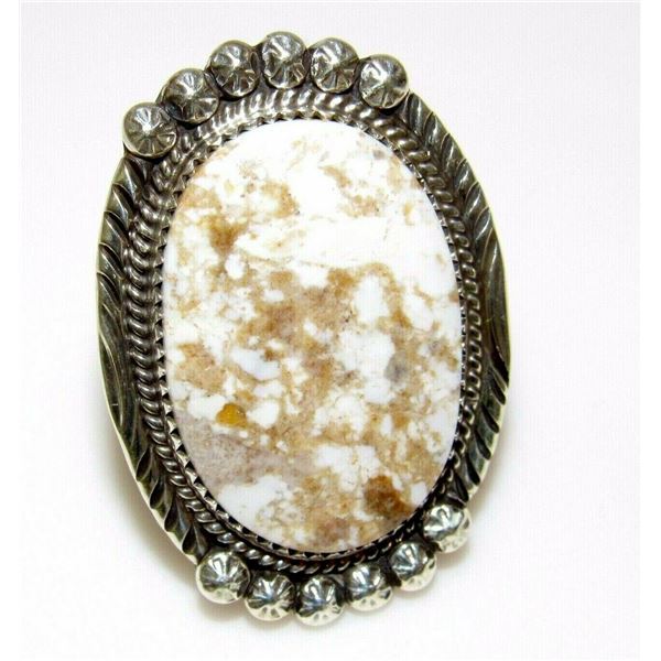 Large Navajo Wild Horse Ring Sz 9 Sterling Silver
