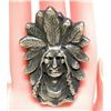 Image 3 : Native American Indian Chief Ring Sz 8 Tufa Cast