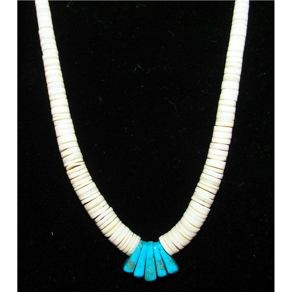 Santo Domingo Heishi Necklace Lupe Lovato White Shell