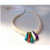 Image 3 : Santo Domingo Heishi Necklace Lupe Lovato White Shell