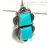 Image 7 : Navajo Double Turquoise Adjustable Ring Sterling Silver