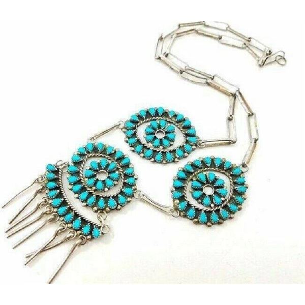VTG Zuni Sleeping Beauty Turquoise Sterling Silver