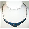 Image 1 : VTG Navajo Lapis Inlay Sterling Silver Choker Necklace