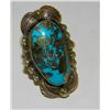 Image 7 : Huge Native American Turquoise Ring Size 8 Ithaca Peak