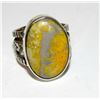 Image 2 : Native American Bumblebee Jasper Ring Sz 10 Signed